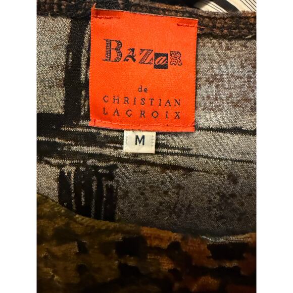 Vintage Christian Lacroix Bazar Velvet Burn Out Crop Top size M - Picture 8 of 12